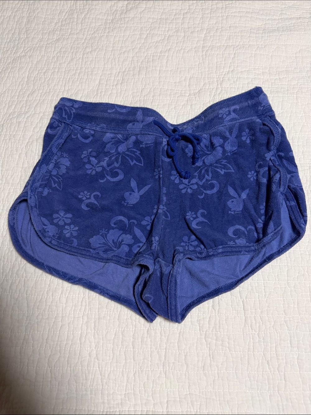 PLAYBOY PACSUN Royal Blue Floral Terry Lounge Shorts